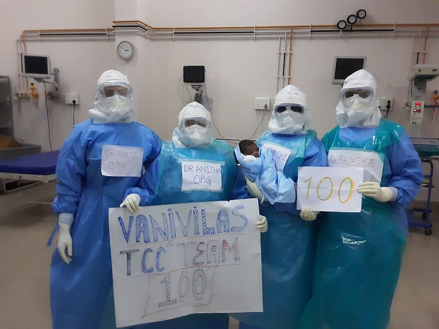 A team of obstetricians attended to all the four deliveries back to back. When the clock struck 2.50 am, they were posing with the 100th baby in their hands for a picture, brimming with joy.