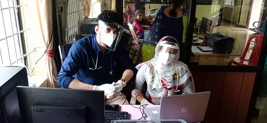 The Covid-19 helpline centre in Someshwara TMC.