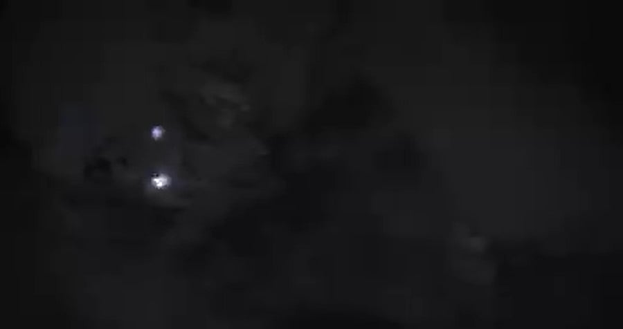 Screengrab of video of lightning from space. Credit: Twitter Photo/@AstroBehnken