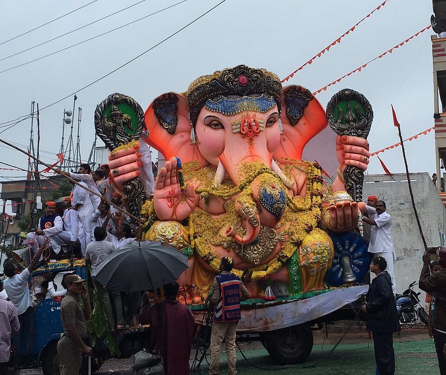 Balapur Ganesha procession. Credit: Twitter Photo/@IamKavithaRao