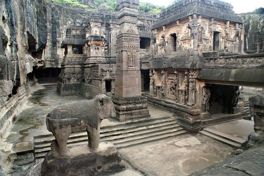  Inside the Ellora Caves in Aurangabad. Credit: iStock