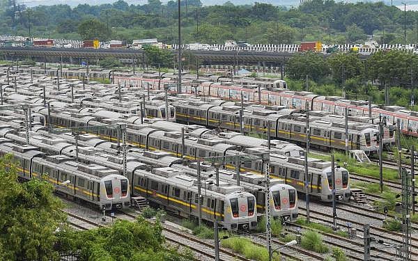 Delhi Metro Trains. Credit: PTI