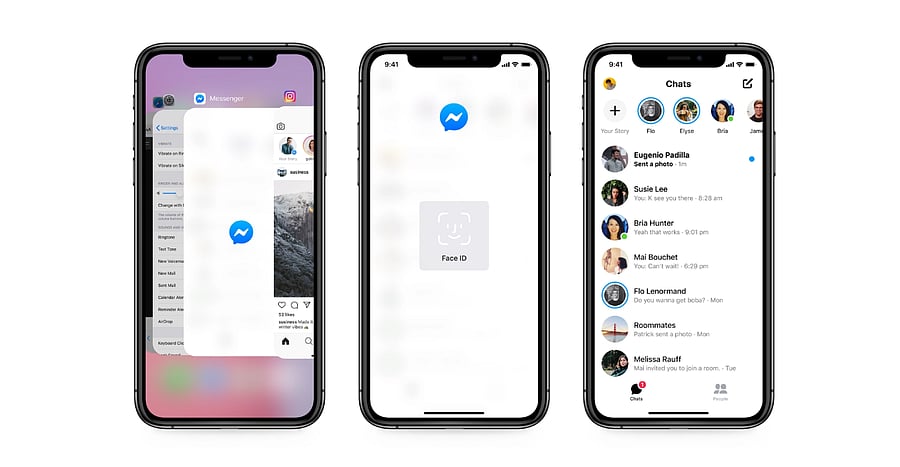 Facebook Messenger app can now be locked with Face ID or fingerprint sensor on Apple iPhones. Credit: Facebook