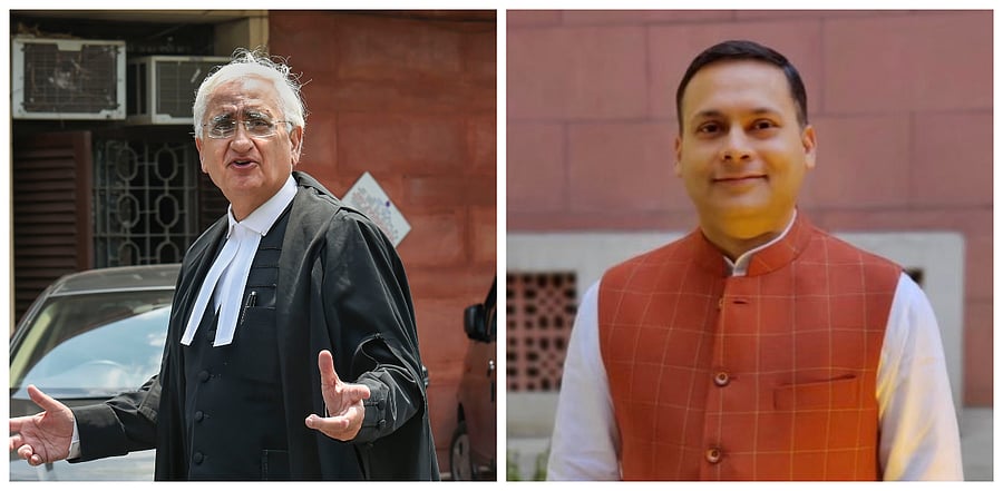 Congress leader Salman Khurshid and BJP leader Amit Malviya. Credit: PTI and Twitter Photo