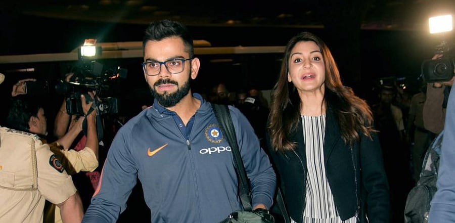 Actor-producer Anushka Sharma and Indian skipper Virat Kohli. Credit: PTI File Photo