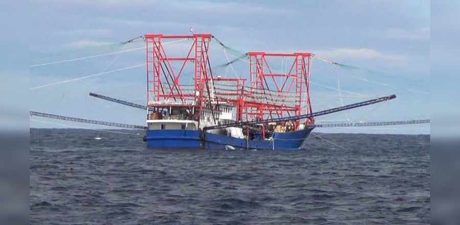 A Chinese lighting vessel in operation. Representative Photo. Credit: AFP
