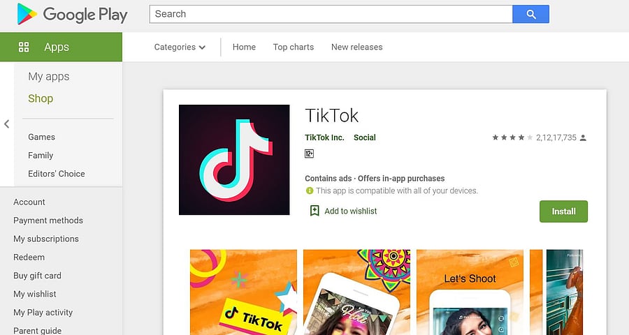 TikTok and 58 other Chinese apps banned in India. Picture credit: Google Play store