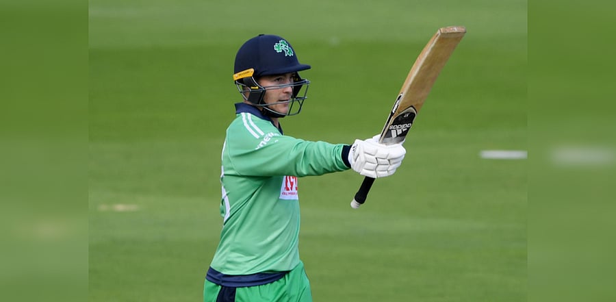 Ireland's Curtis Campher celebrates his half century, as play resumes behind closed doors following the outbreak of the coronavirus disease (Covid-19) Credit: Reuters Photo