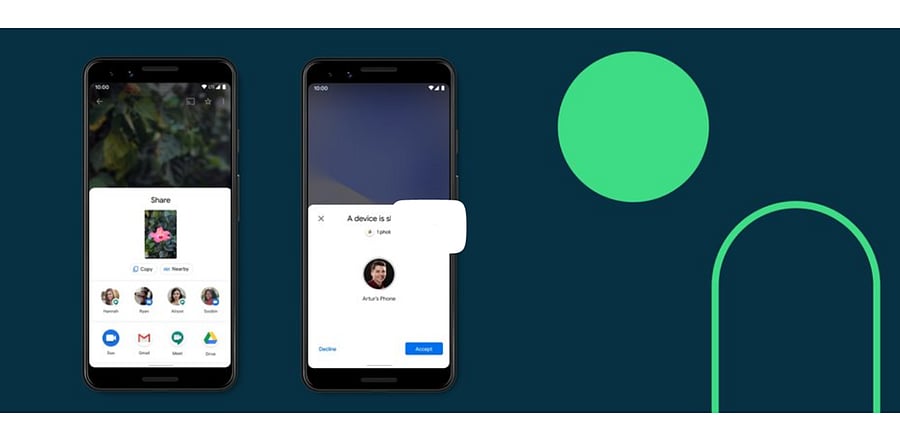 Google Nearby Share released for Android phones. Credit: Google