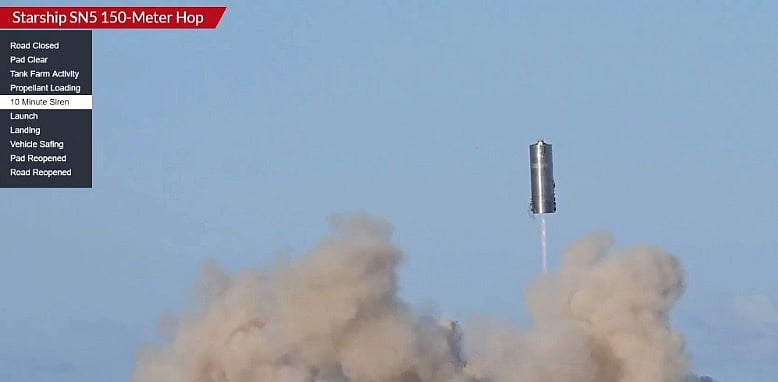 The latest prototype - dubbed SN5. Credit: NASA Website