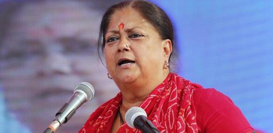 Former Rajasthan chief minister and senior BJP leader Vasundhara Raje. Credit: PTI Photo
