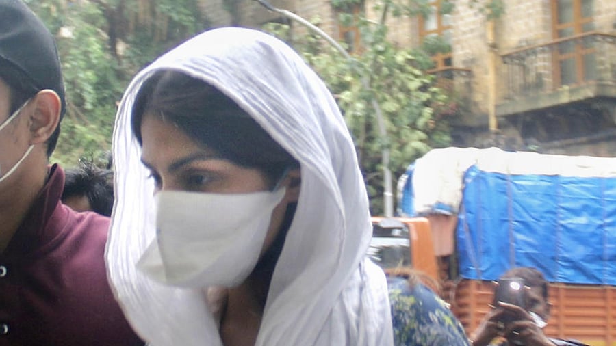 Bollywood actress Rhea Chakraborty arrives at Enforcement Directorate office for questioning in connection with a money laundering case. Credit: PTI