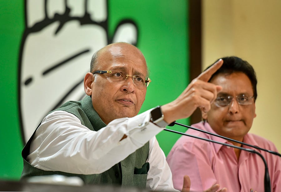 Senior Congress leader Abhishek Manu Singhvi. Credits: PTI Photo
