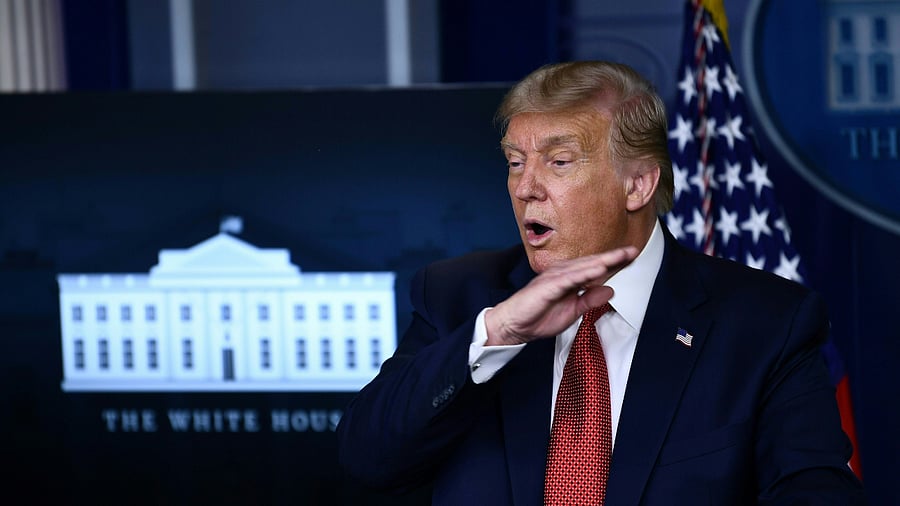 US President Donald Trump speaks to the press in the Brady Briefing Room of the White House in Washington. Credits: AFP Photo