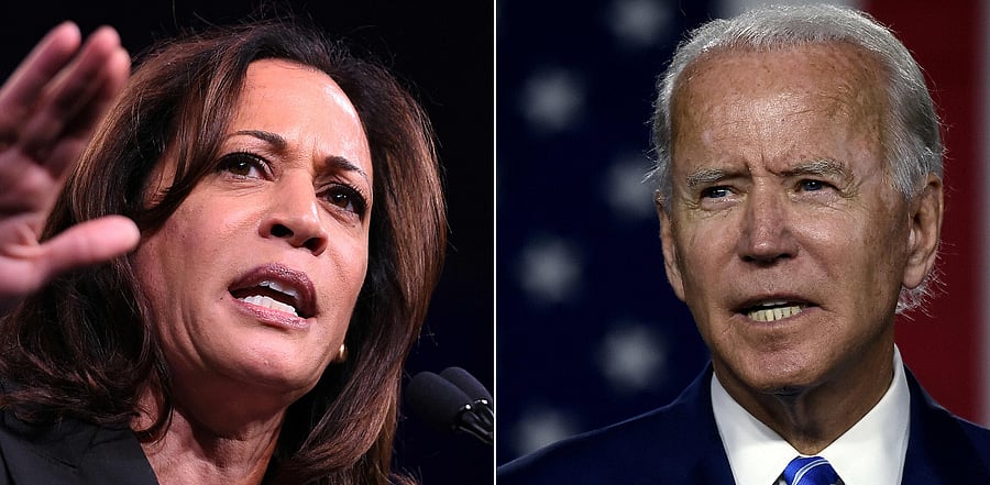 Kamala Harris and former Vice President Joe Biden. Credit: AFP Photo
