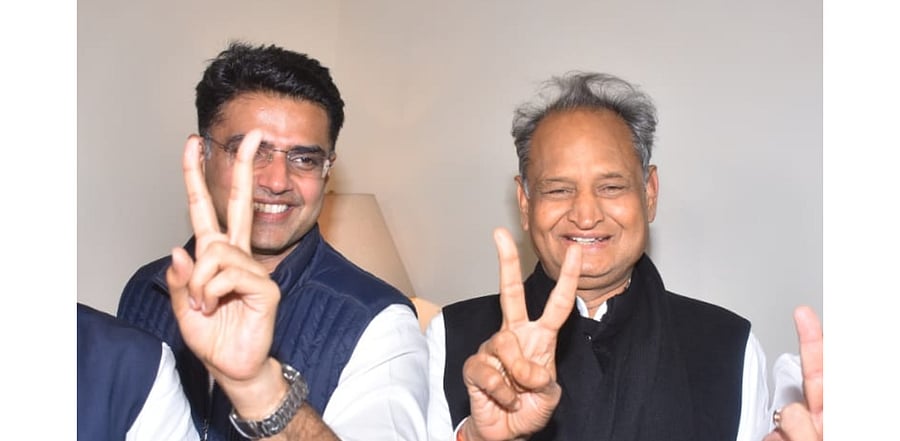Sachin Pilot and Ashok Gehlot. Credit: DH Photo