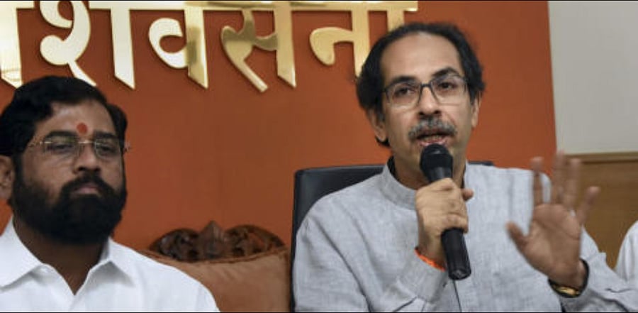 Delhi CM Uddhav Thackeray along with Urban Development Minister and Sena leader Eknath Shinde (L). Credit: PTI Photo