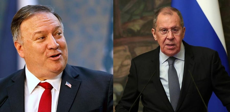 US Secretary of State Mike Pompeo and his Russian counterpart, Sergei Lavrov. Credit: Reuters Photo