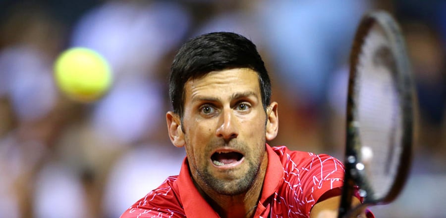 Serbia's Novak Djokovic in action during his match against Croatia's Borna Coric. Credit: Reuters Photo