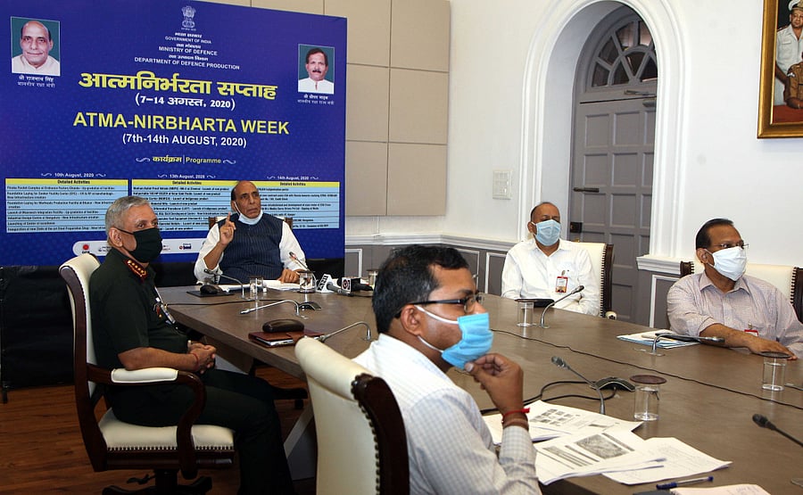On Thursday, Defence Minister Rajnath Singh launched two electronics systems designed by Bharat Electronics Limited (BEL) which the company said were indigenously developed for use in various strategic applications. Credit: DH Photo