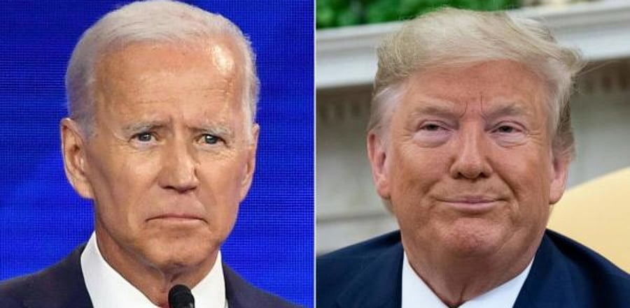 Democratic presidential hopeful Former Vice President Joe Biden at Texas Southern University in Houston, Texas,and US President Donald Trump. Credit: AFP