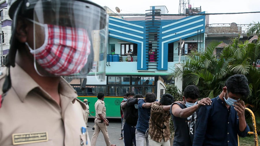 The East division police round up suspects in the riots case.