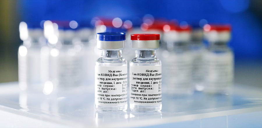Vials of the approved Russian adenovirus-based Covid-19 vaccine. Credit: Reuters Photo