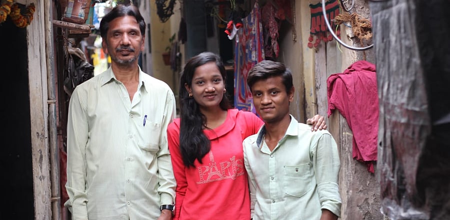 Devika Rotawan with her father and brother. Credit: DH