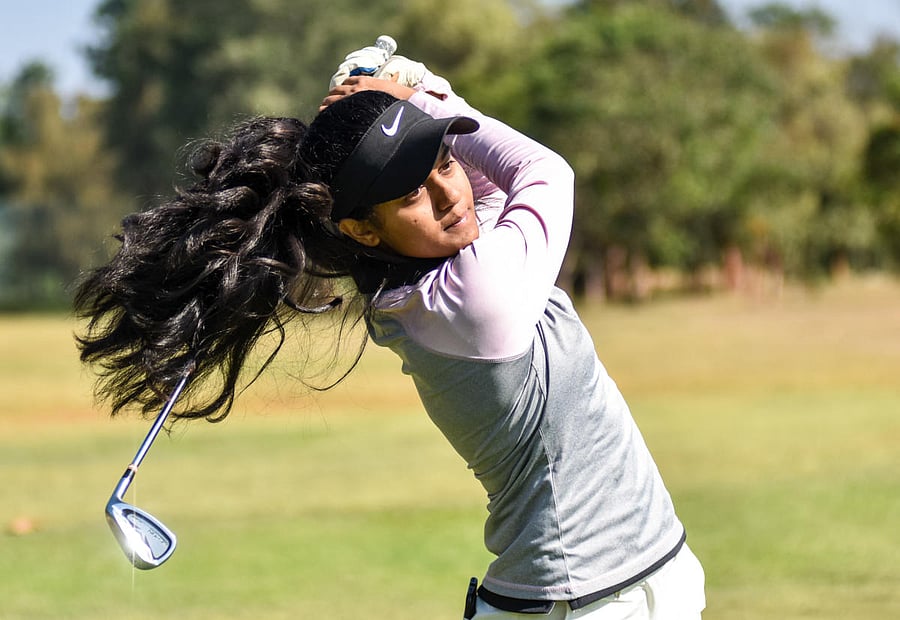 From winning her maiden pro title as a 14-year-old in 2018 to doubling that tally this month, Mysuru’s Pranavi Urs has been making heads turn on the women’s circuit. DH PHOTO/ SAVITHA BR