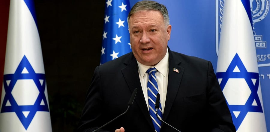 US Secretary of State Mike Pompeo speaks during a joint statement to the press in Israel. Credits: Reuters