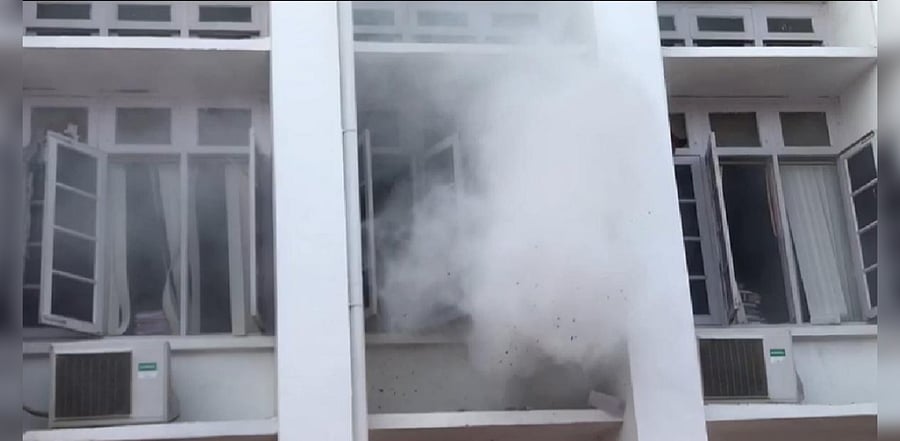 Kerala secretariat fire. Credit: DH