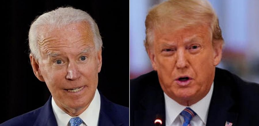 Democratic Presidential nominee Joe Biden and US President Donald Trump. Credit: Reuters Photo