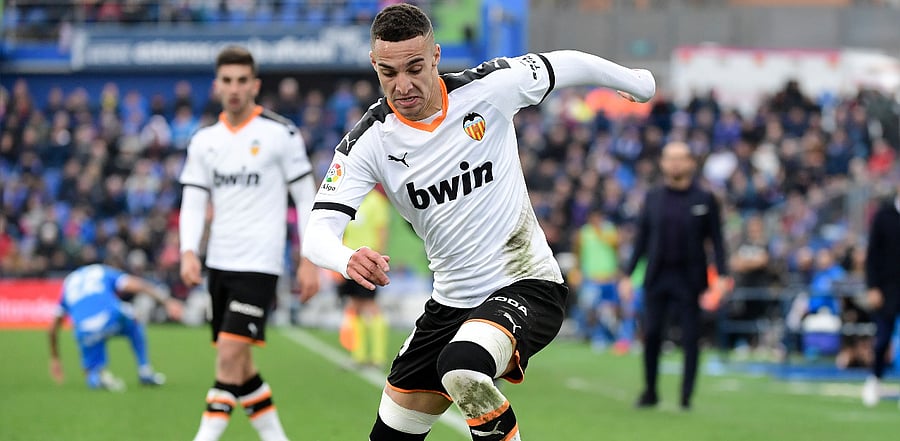 Valencia's Spanish forward Rodrigo Moreno controls the ball during the Spanish league football match between Getafe CF and Valencia CF. Credit: AFP File Photo