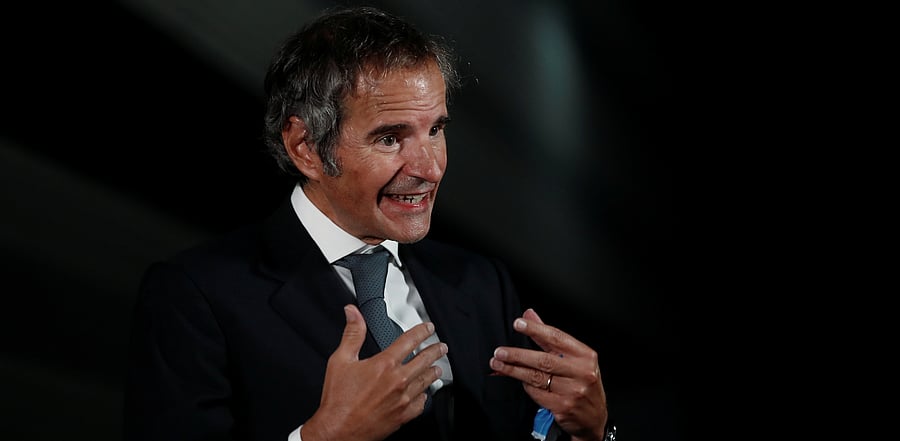 International Atomic Energy Agency (IAEA) Director General Rafael Grossi gestures as he addresses the media upon his arrival from Teheran at Vienna's airport. Credit: Reuters Photo