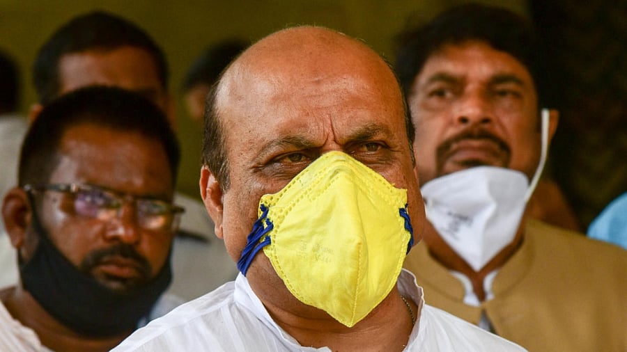 Home Minister Basavaraj Bommai addresses a media briefing on drugs issue at Vidhan Soudha in Bengaluru on Thursday. Photo/ B H Shivakumar