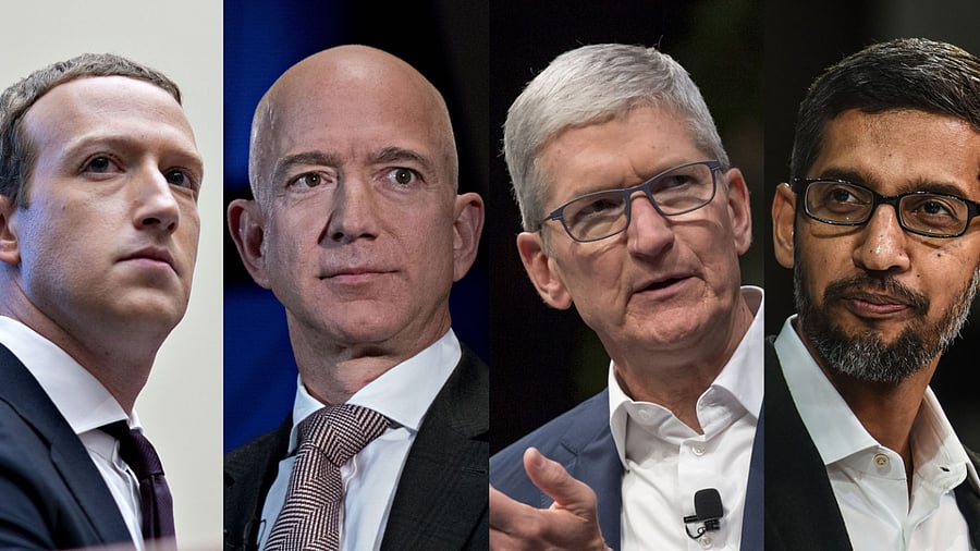 Mark Zuckerberg, Jeff Bezos, Bill Gates and Sundar Pichai. Credits: Bloomberg