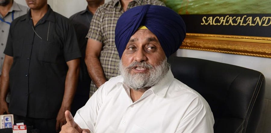 Shiromani Akali Dal (SAD) party President Sukhbir Singh Badal. Credit: PTI Photo