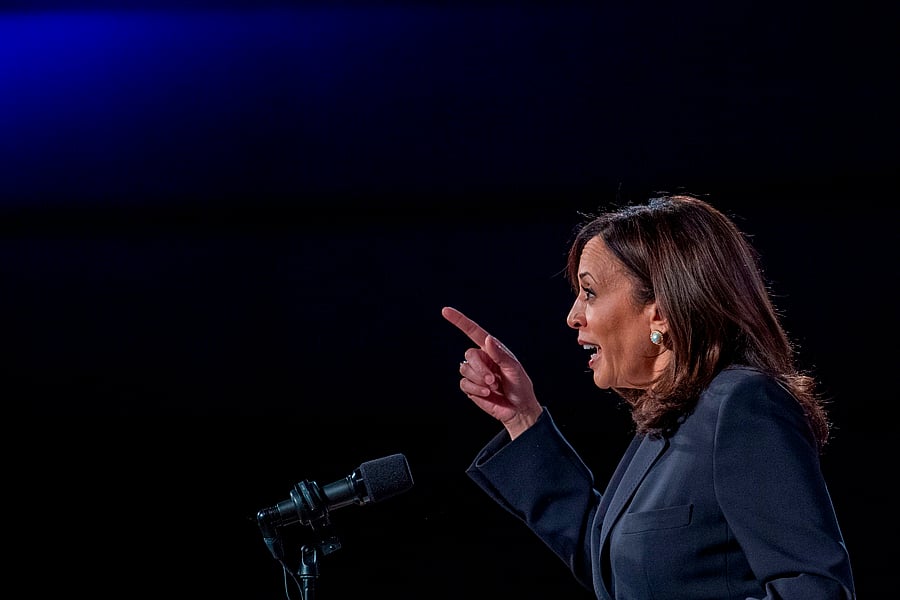 Democratic vice presidential nominee and Senator from California, Kamala Harris. Credits: AFP Photo