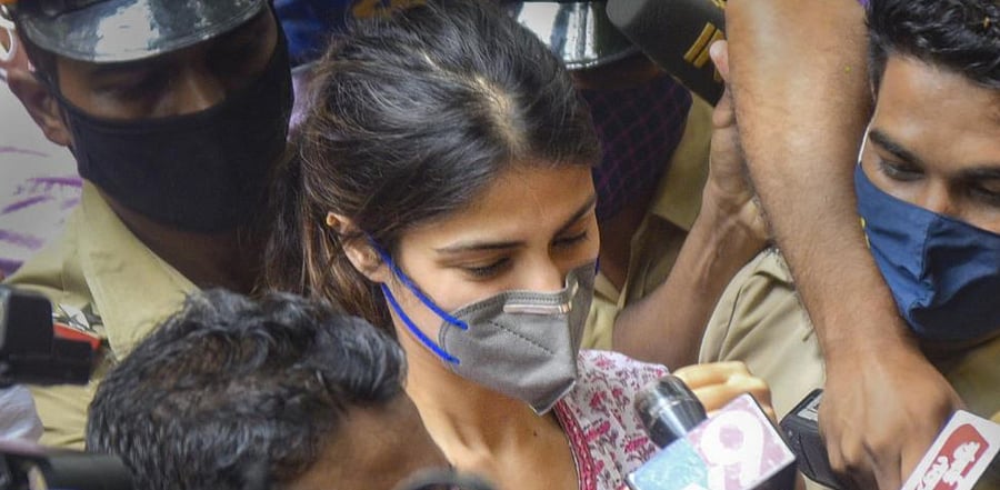 Bollywood actress Rhea Chakraborty outside NCB office. Credit: PTI