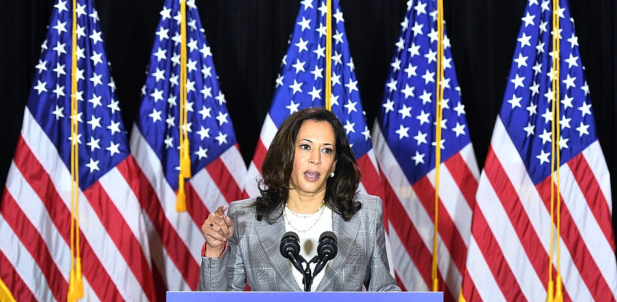 Kamala Harris is the first-ever black, African American and a person of Indian descent to be nominated as a vice presidential nominee by a major political party in the United States. Credit: AFP Photo