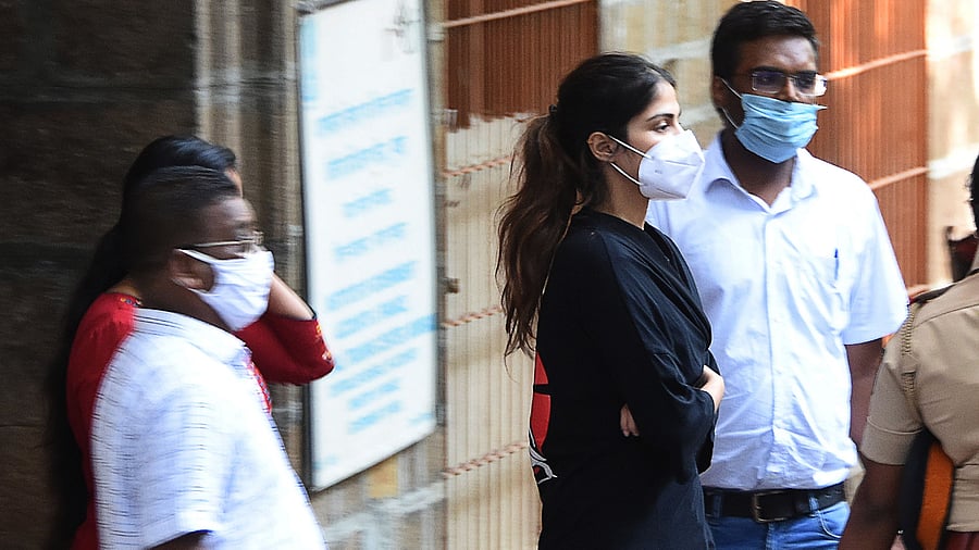 Bollywood actress Rhea Chakraborty is arrested by the Narcotics Control Bureau (NCB) in connection with drugs-related allegations on the late actor Sushant Singh Rajput's death case. Credits: AFP Photo