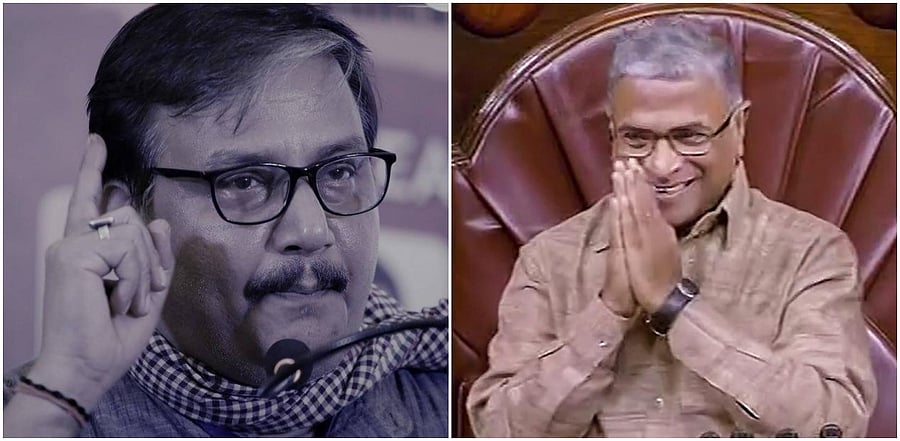 RJD leader Manoj Jha and JD(U)'s Harivansh Narayan Singh.