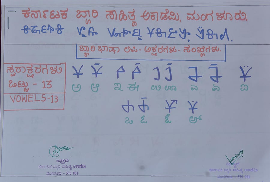 The Beary script developed by Beary writers.
