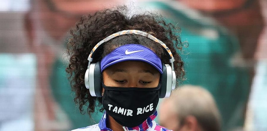 Naomi Osaka of Japan walks on court. Credit: AFP 