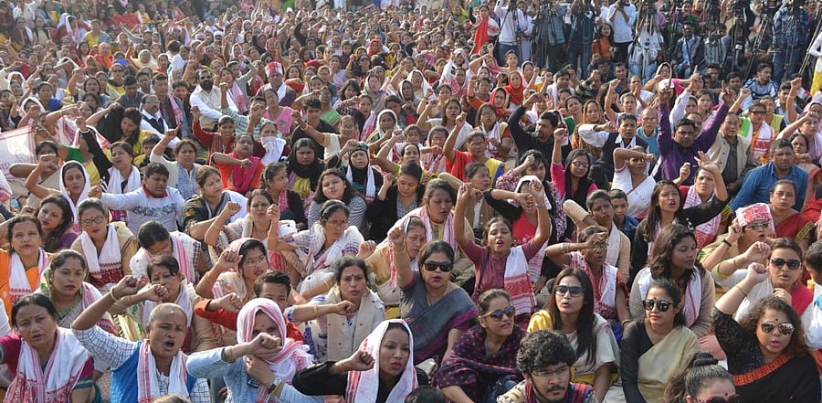 Convenors of the Assam Advisory Committee (AAC) formed by the All Assam Students' Union (AASU) and the Asom Jatiyatabadi Yuba Chatra Parishad (AJYCP) made the announcement on Monday. Credit: AFP Photo