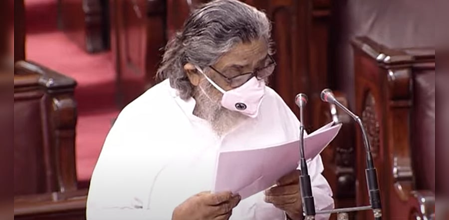 Jharkhand Mukti Morcha chief Shibu Soren. Credit: RSTV Screengrab