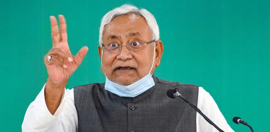 A screenshot of Nitish Kumar's written reply to Singh, penned while the latter was still alive, was also shared on the official twitter handle of the chief minister's Office. Credit: PTI Photo