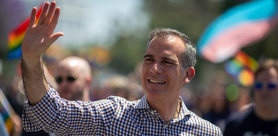 Los Angeles mayor Eric Garcetti. Credit: AFP Photo