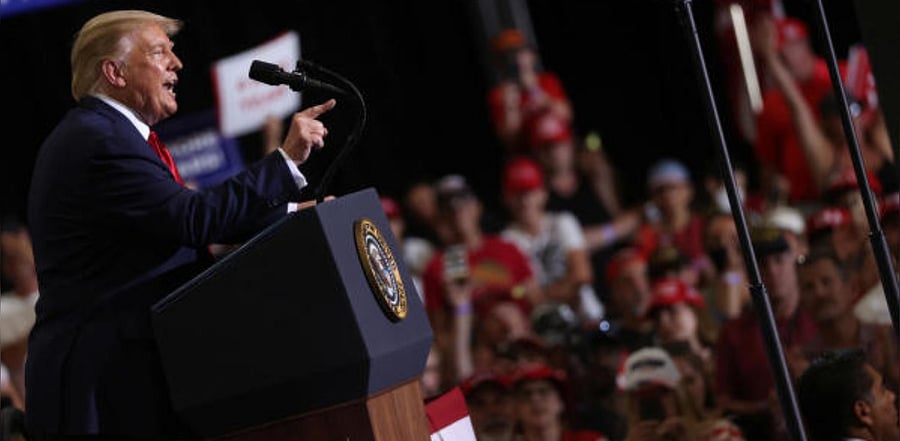 U.S. President Donald Trump rallies with supporters at a campaign event in Henderson, Nevada, U.S. Credit: Reuters Photo