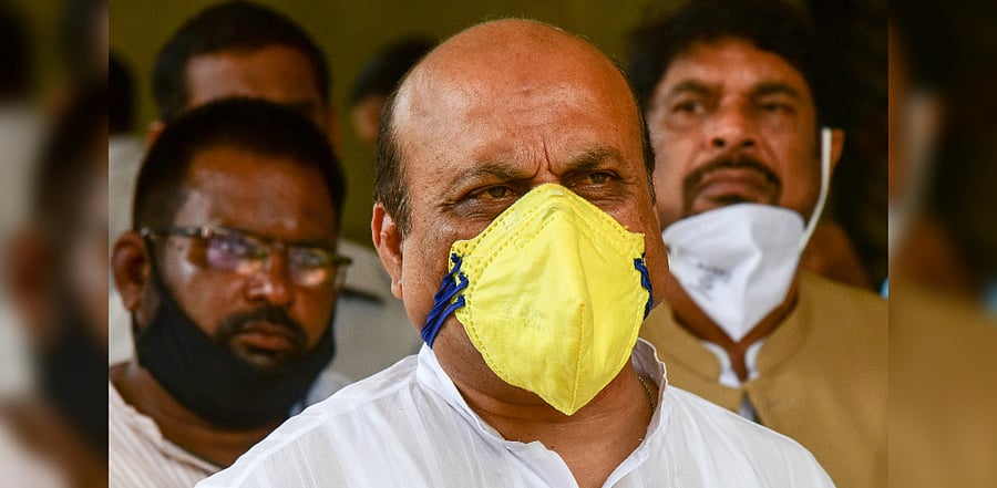 Home minister Basavraj Bommai's media Briefing on the Drugs issue at Vidhan Soudha in Bengaluru. DH Photo/ B H Shivakumar
